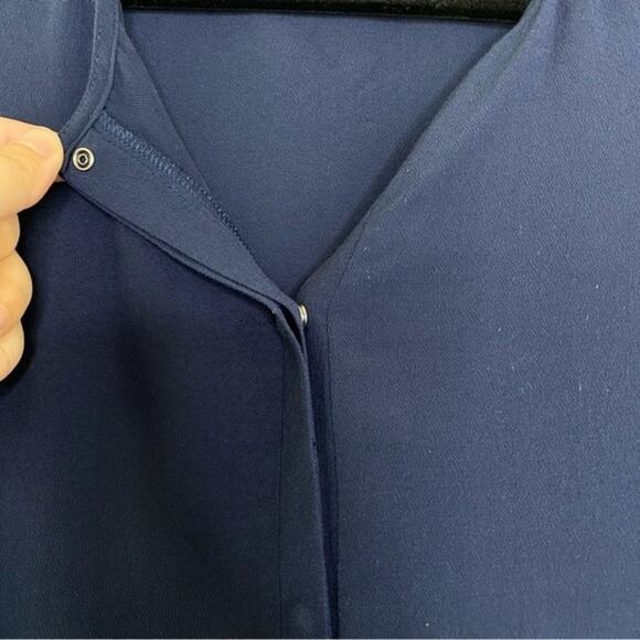 Madewell Blue Three Button Side Split Tank Top Medium - Picture 3 of 7